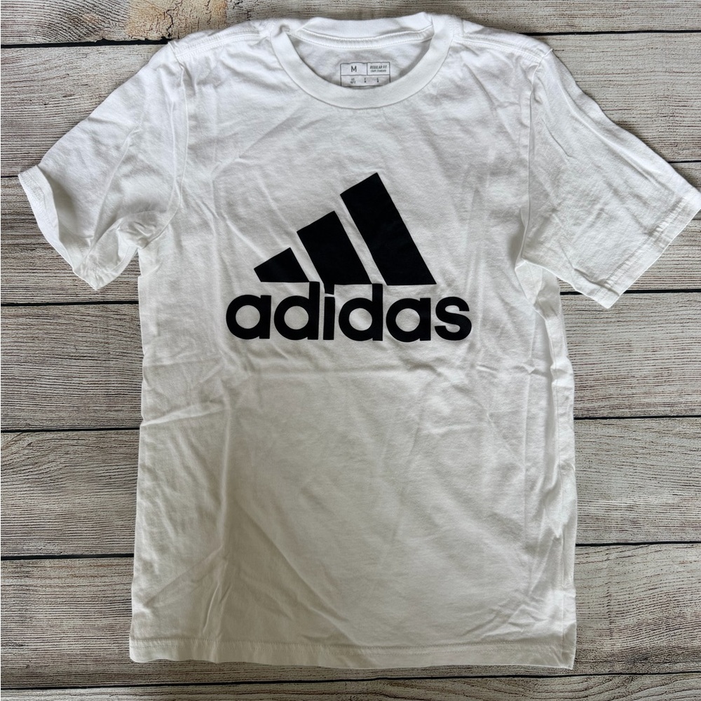 Adidas Short Sleeve T Shirt Bundle Logo Tees White Sage Green Cream Sz M 10 12 - Picture 6 of 7